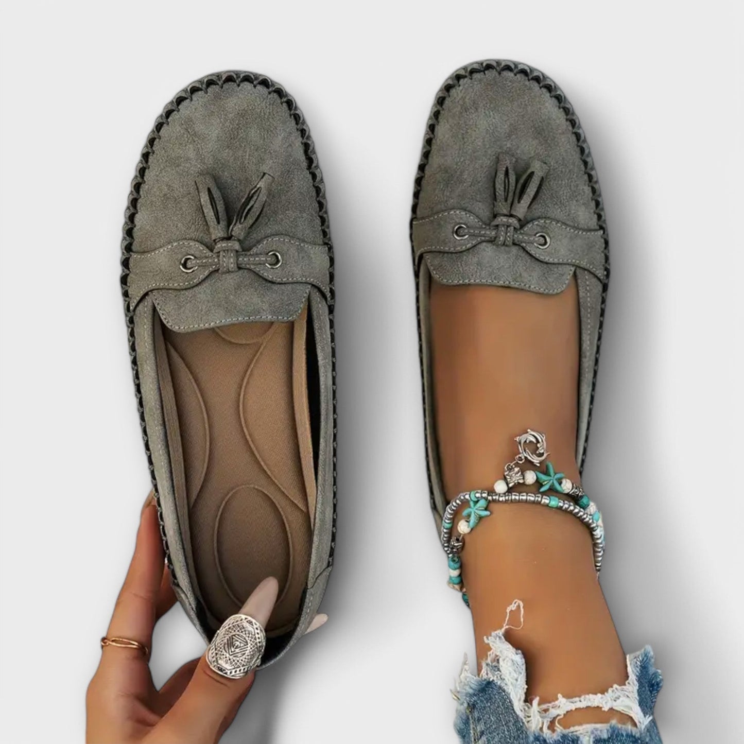 Flat Suede Tassel Loafers for Women