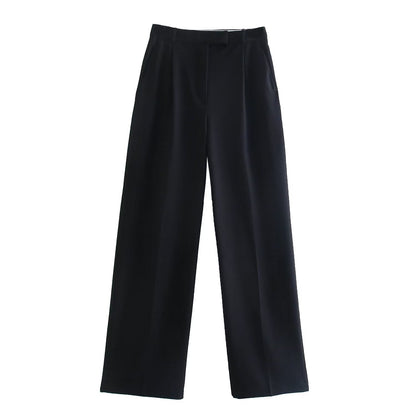 Wide Leg Trousers with Straight Hem for Women