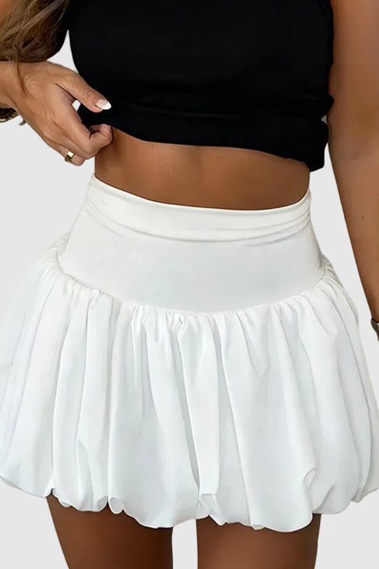 Mini Skirt with Bubble Hem for Women