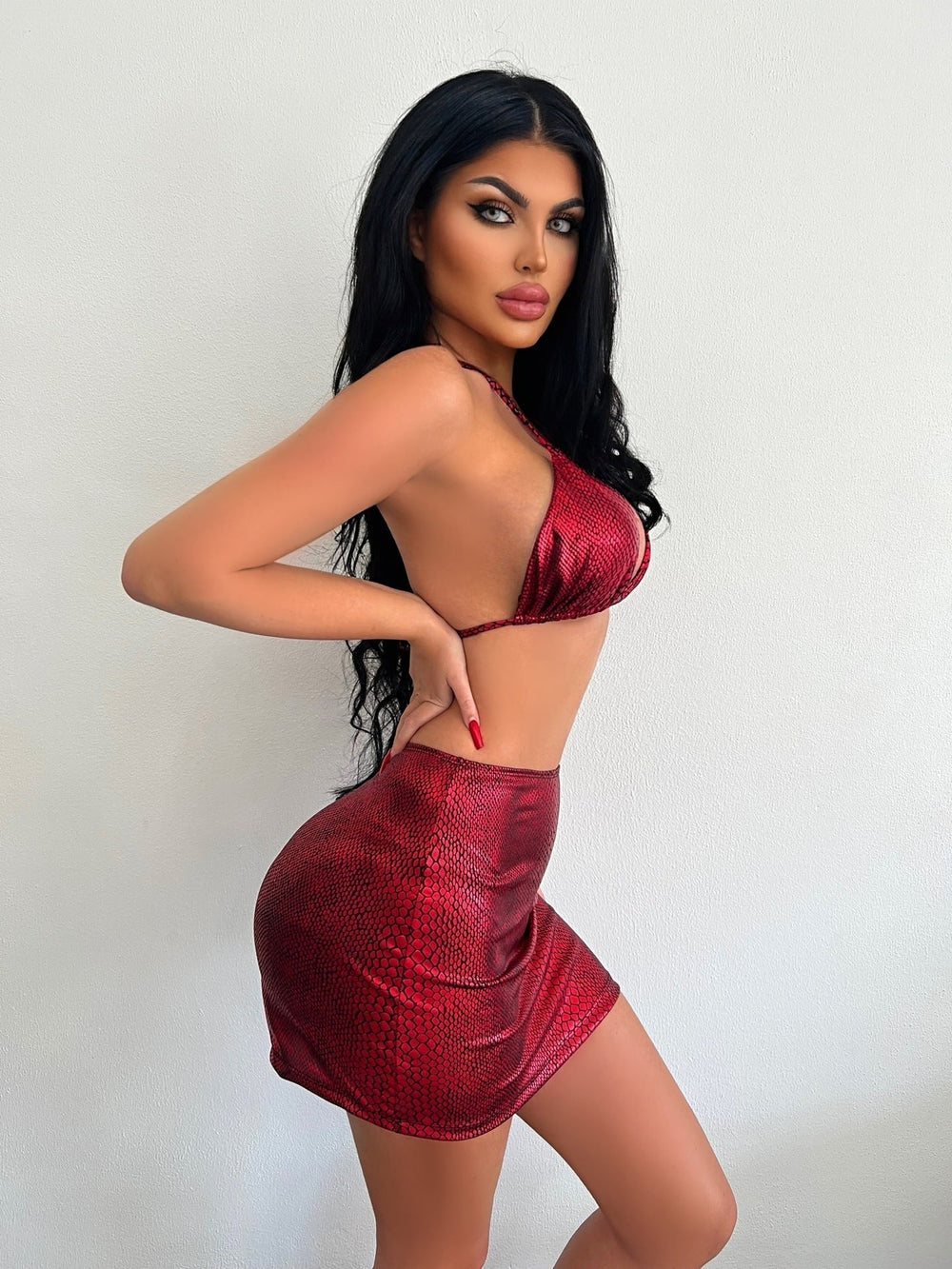 Metallic Sleeveless Two Piece Set for Women