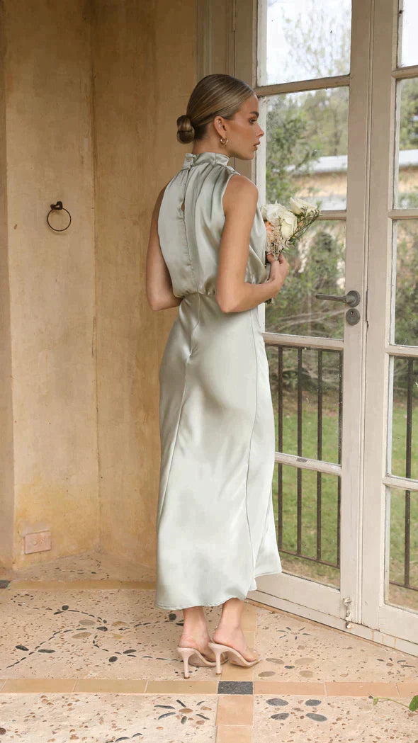 Backless Fitted Full-Length Maxi Dress with Open Back for Women