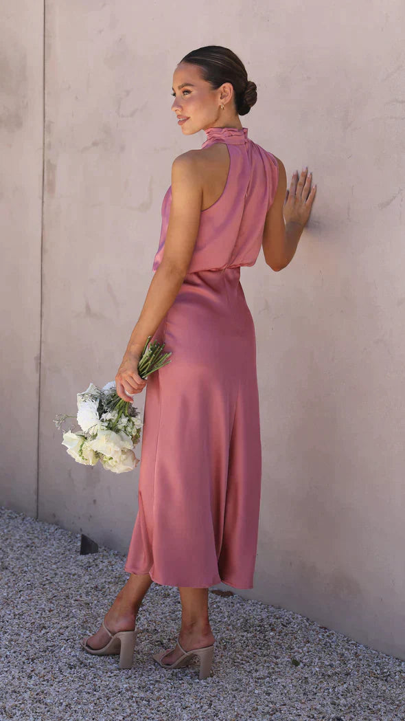 Backless Fitted Full-Length Maxi Dress with Open Back for Women