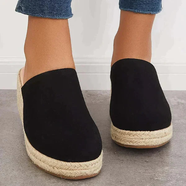 Wedge Espadrilles with Jute Sole in Black Khaki and Blue for women