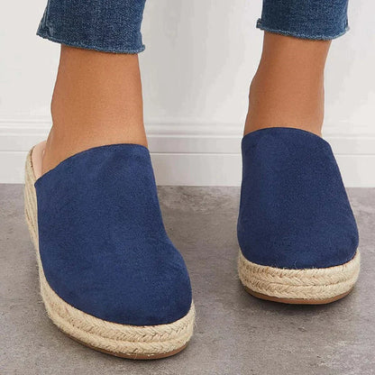 Wedge Espadrilles with Jute Sole in Black Khaki and Blue for women