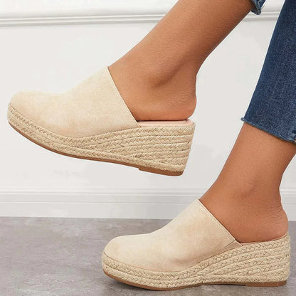 Wedge Espadrilles with Jute Sole in Black Khaki and Blue for women