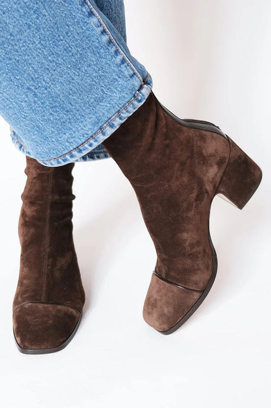 Ankle Boots with Faux Suede Finish
