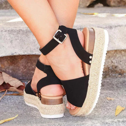 Leopard Print Flat Sandals with Ankle Strap Detail for Women