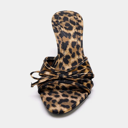 Open Toe Kitten Heel Mule Sandals for Women