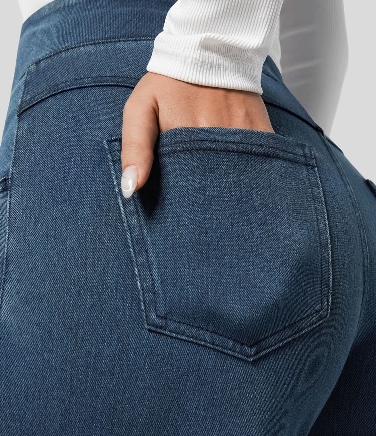 Wide Leg Trousers High Waisted Elasticated Waistband for Women