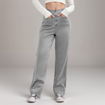 High Waisted Wide Leg Trousers with Sculpted Fit for Women