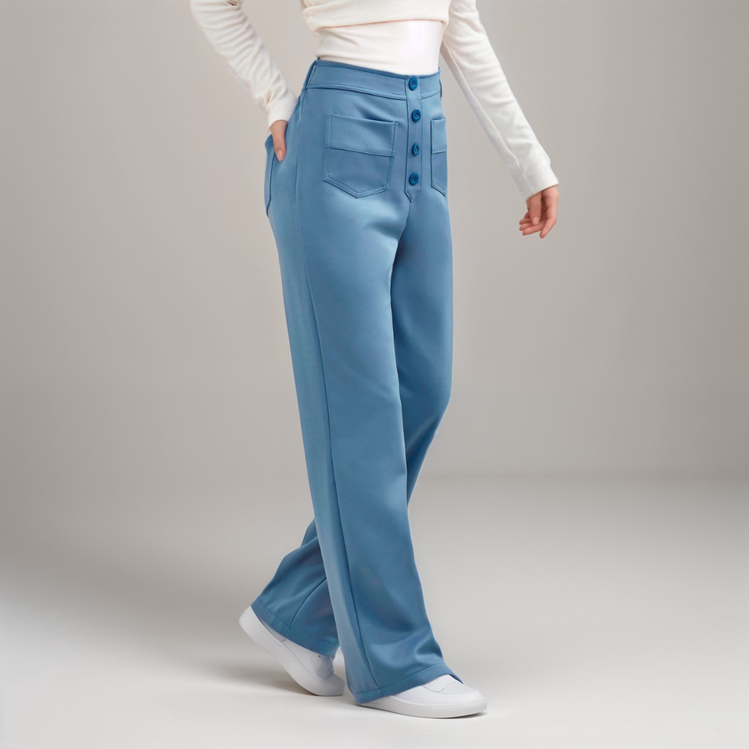 High Waisted Wide Leg Trousers with Sculpted Fit for Women