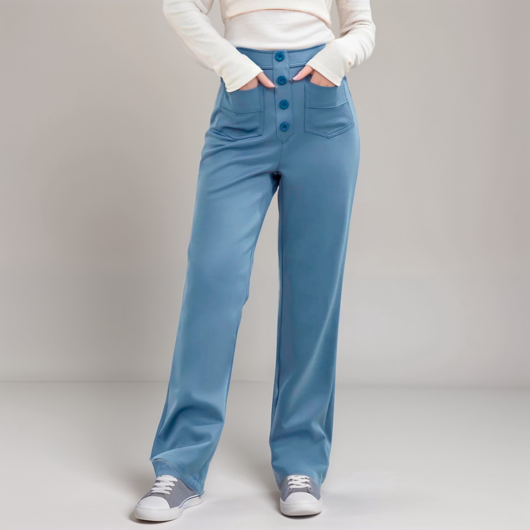 High Waisted Wide Leg Trousers with Sculpted Fit for Women