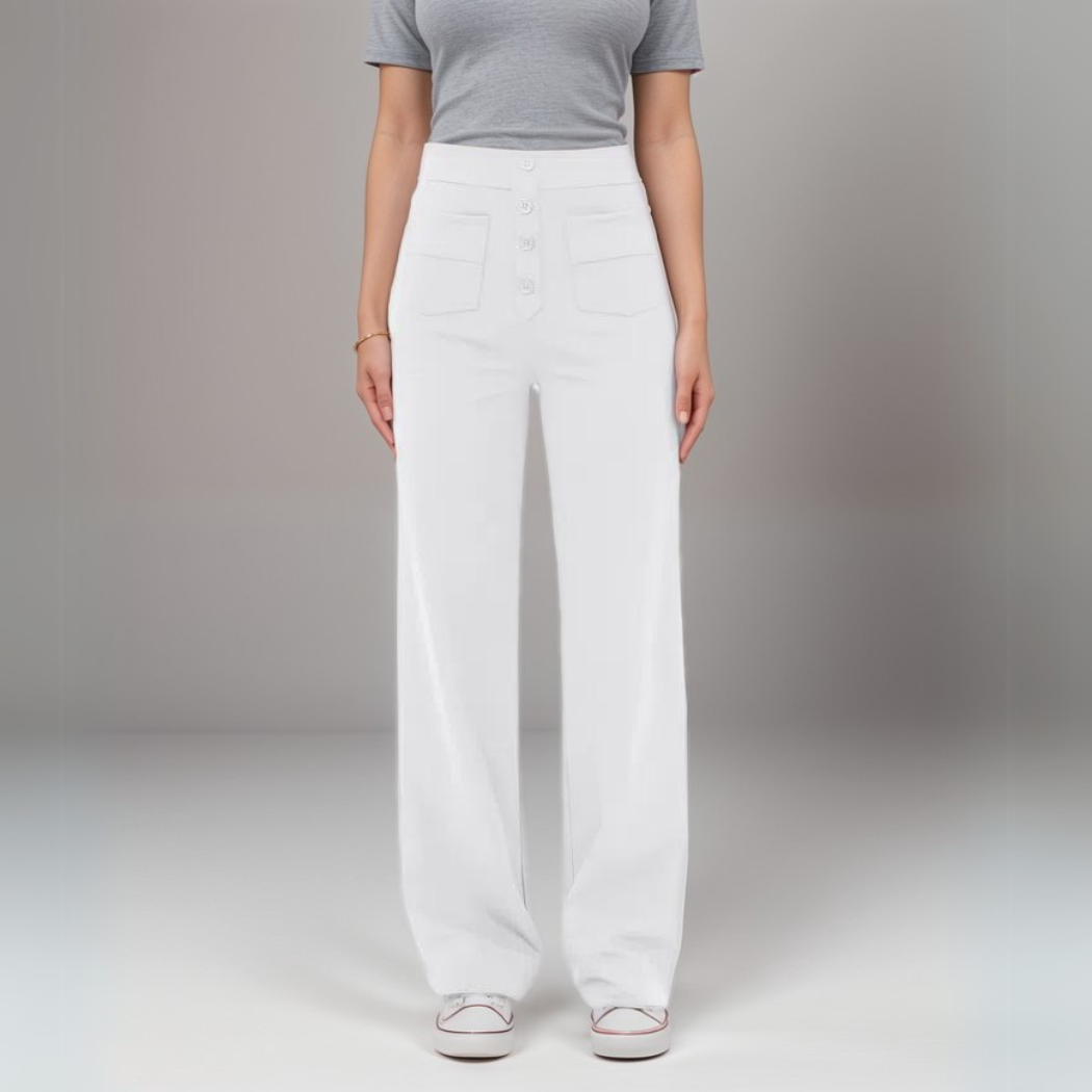 High Waisted Wide Leg Trousers with Sculpted Fit for Women