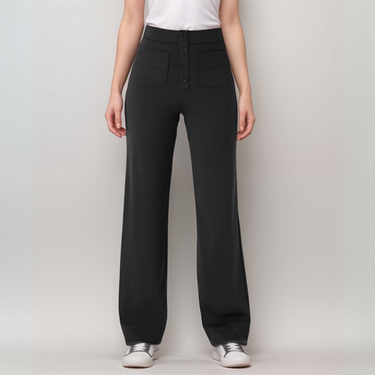 High Waisted Wide Leg Trousers with Sculpted Fit for Women