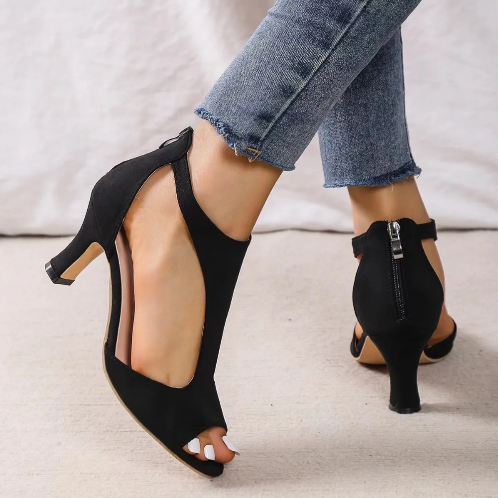 Open Side Heels with Refined Close Fit for Women