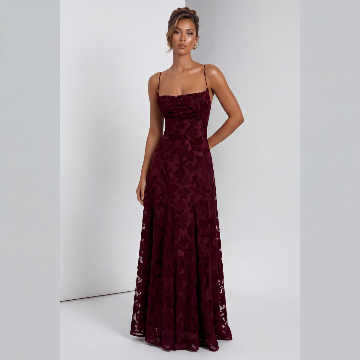 Floral Pattern Sleeveless Maxi Dress for Women