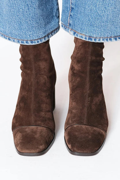 Ankle Boots with Faux Suede Finish