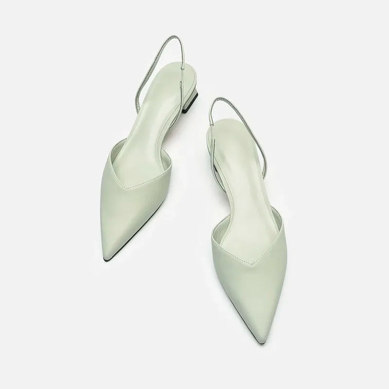 Kitten Heel Slingback Shoes with Pointed Toe for Women