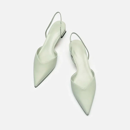 Kitten Heel Slingback Shoes with Pointed Toe for Women