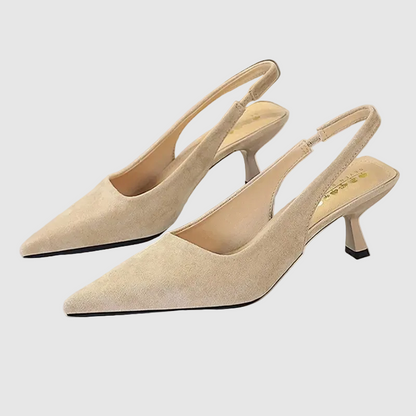 Pointed Toe Kitten Heel Slingback Shoes in Multiple Colours for Women