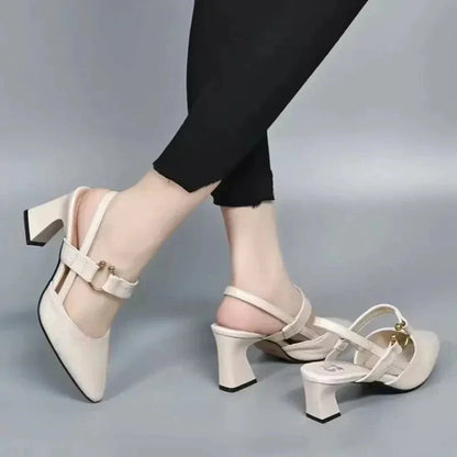 Pointed Toe Slingback Heels with Open Back for Women