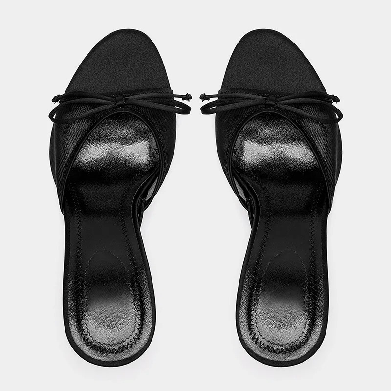 Open Toe Kitten Heel Mule Sandals for Women