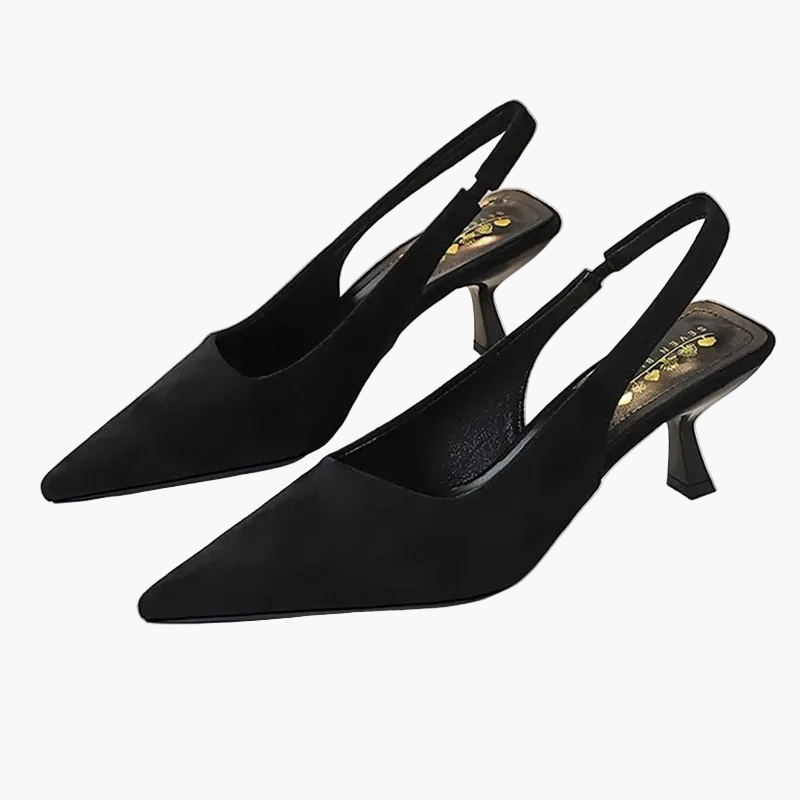 Pointed Toe Kitten Heel Slingback Shoes in Multiple Colours for Women