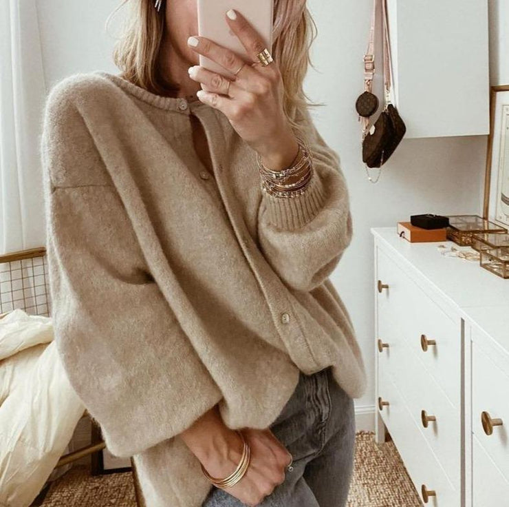 Knitted Button-Up Cardigan