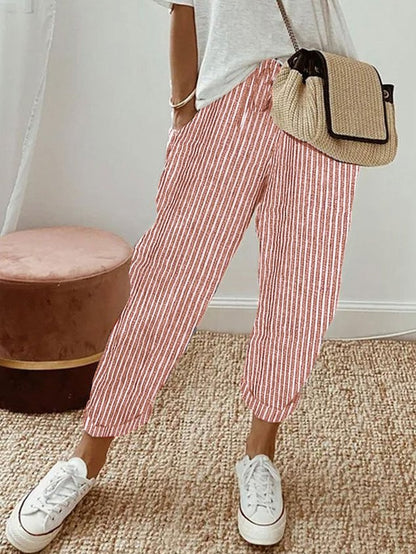 Striped Wide Leg Trousers for Women