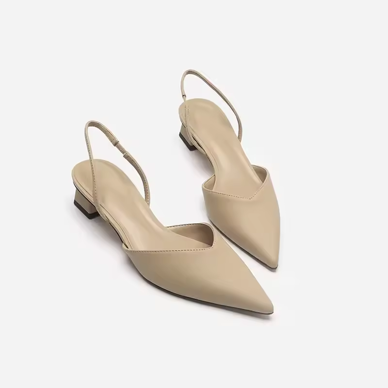 Kitten Heel Slingback Shoes with Pointed Toe for Women