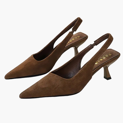 Pointed Toe Kitten Heel Slingback Shoes in Multiple Colours for Women