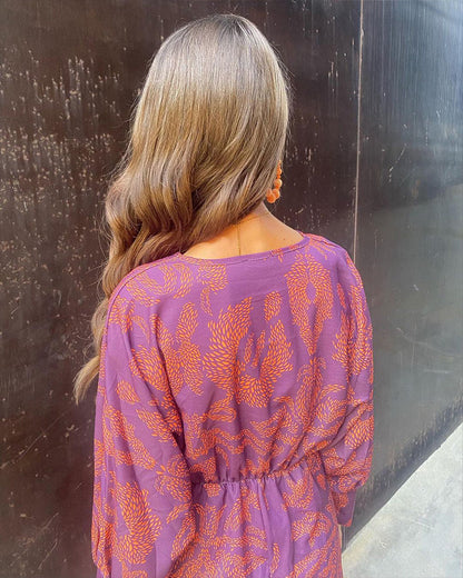 Printed Flowing Midi Dress for Women