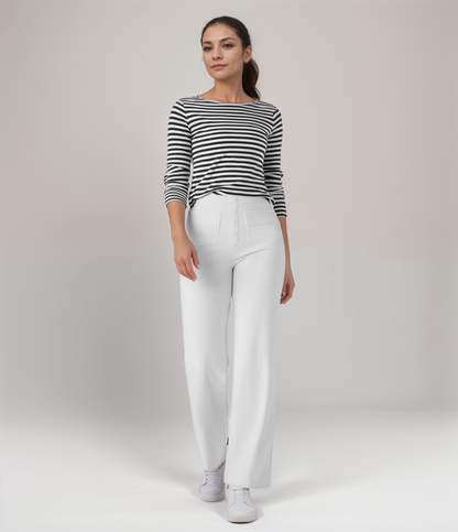 High Waisted Wide Leg Trousers with Sculpted Fit for Women