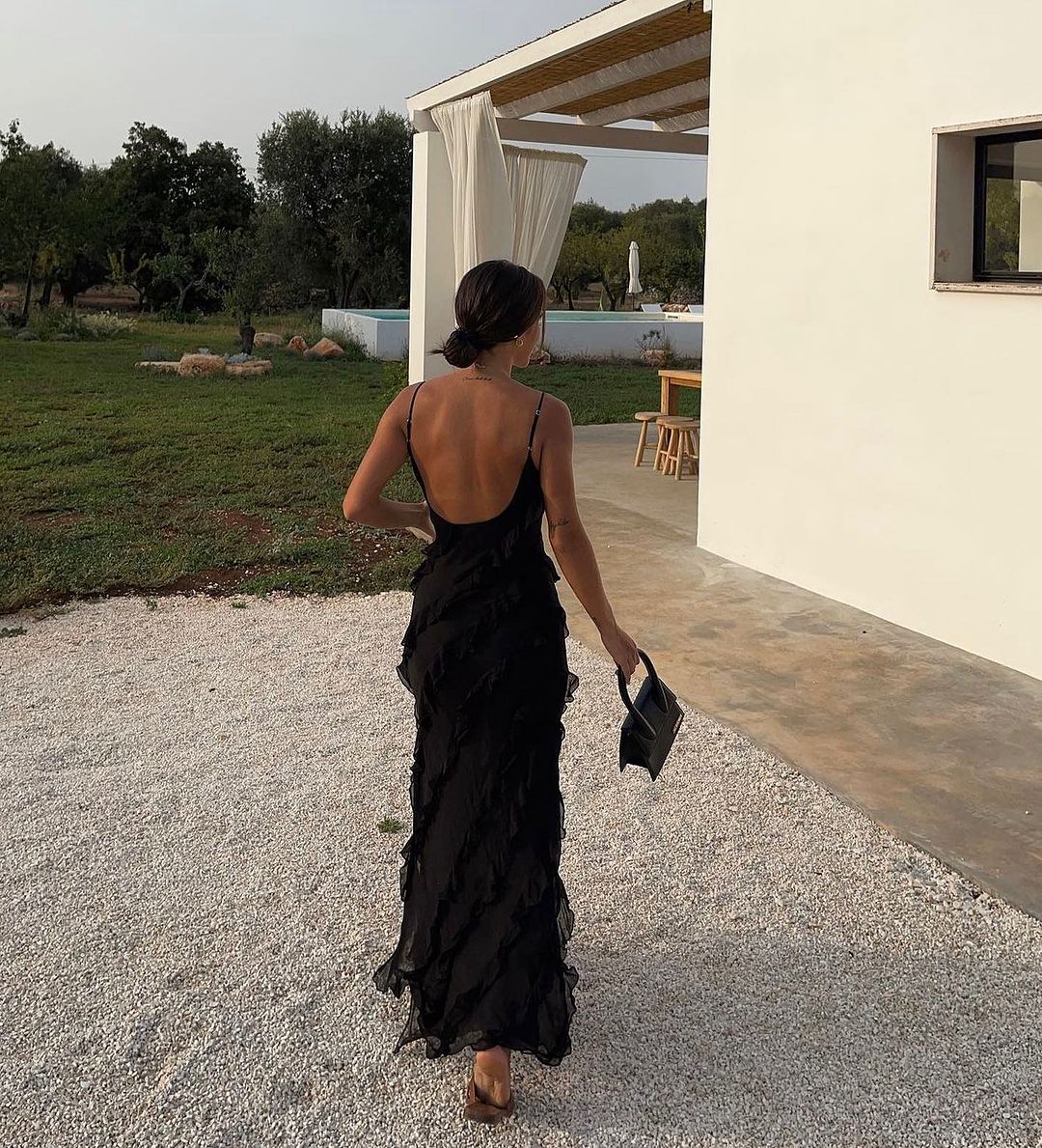 Ruffle Full-Length Summer Maxi Dress with Flowing for Women