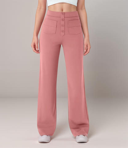 High Waisted Wide Leg Trousers with Sculpted Fit for Women