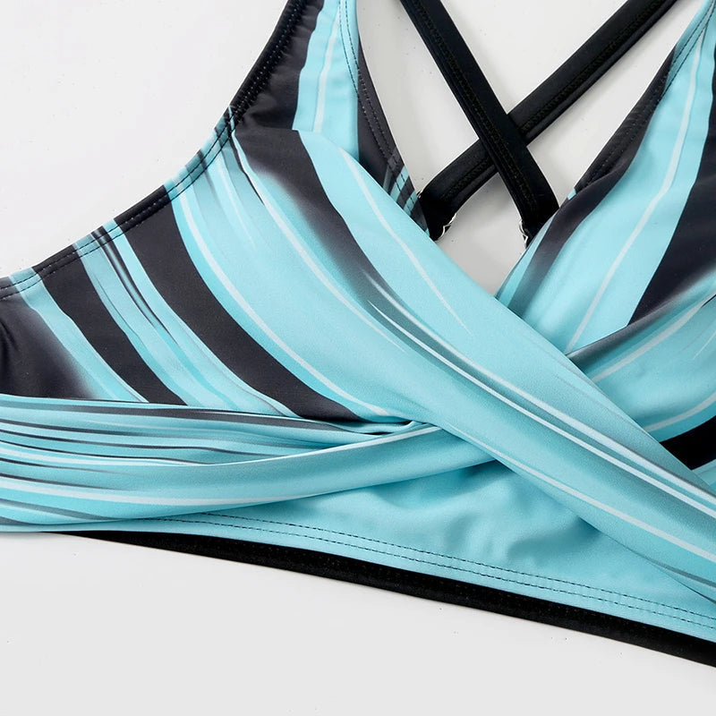Printed High-Waist Bikini Set for Women