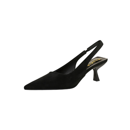 Pointed Toe Kitten Heel Slingback Shoes in Multiple Colours for Women