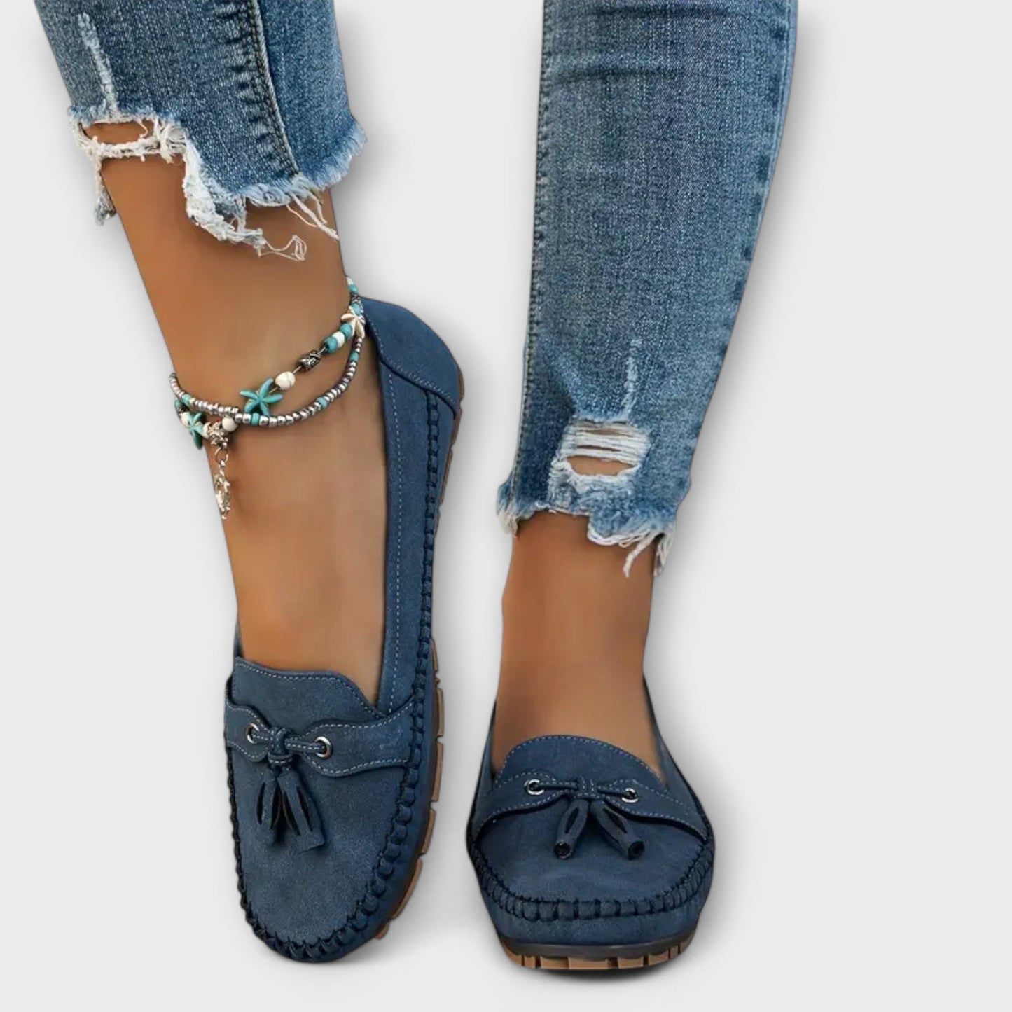 Flat Suede Tassel Loafers for Women