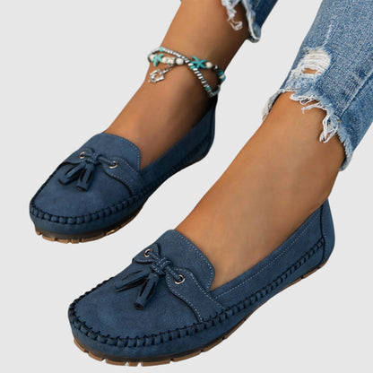 Flat Suede Tassel Loafers for Women