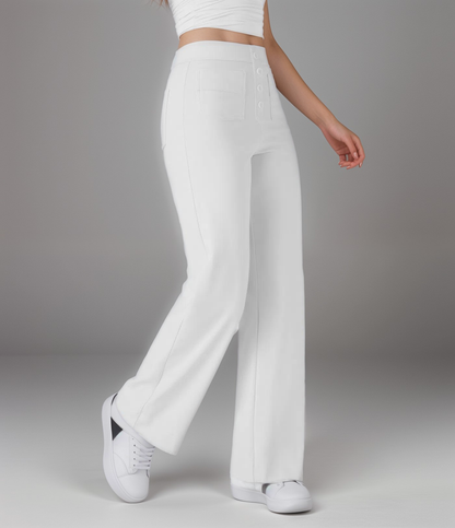 High Waisted Wide Leg Trousers with Sculpted Fit for Women