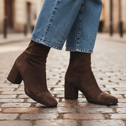 Ankle Boots with Faux Suede Finish