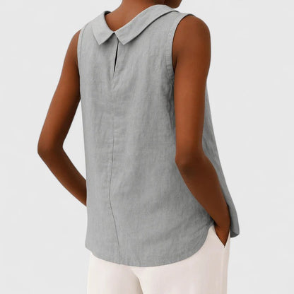 Linen Relaxed Fit Sleeveless Top for Women