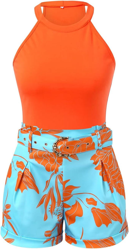 Floral High Waist Shorts for Women