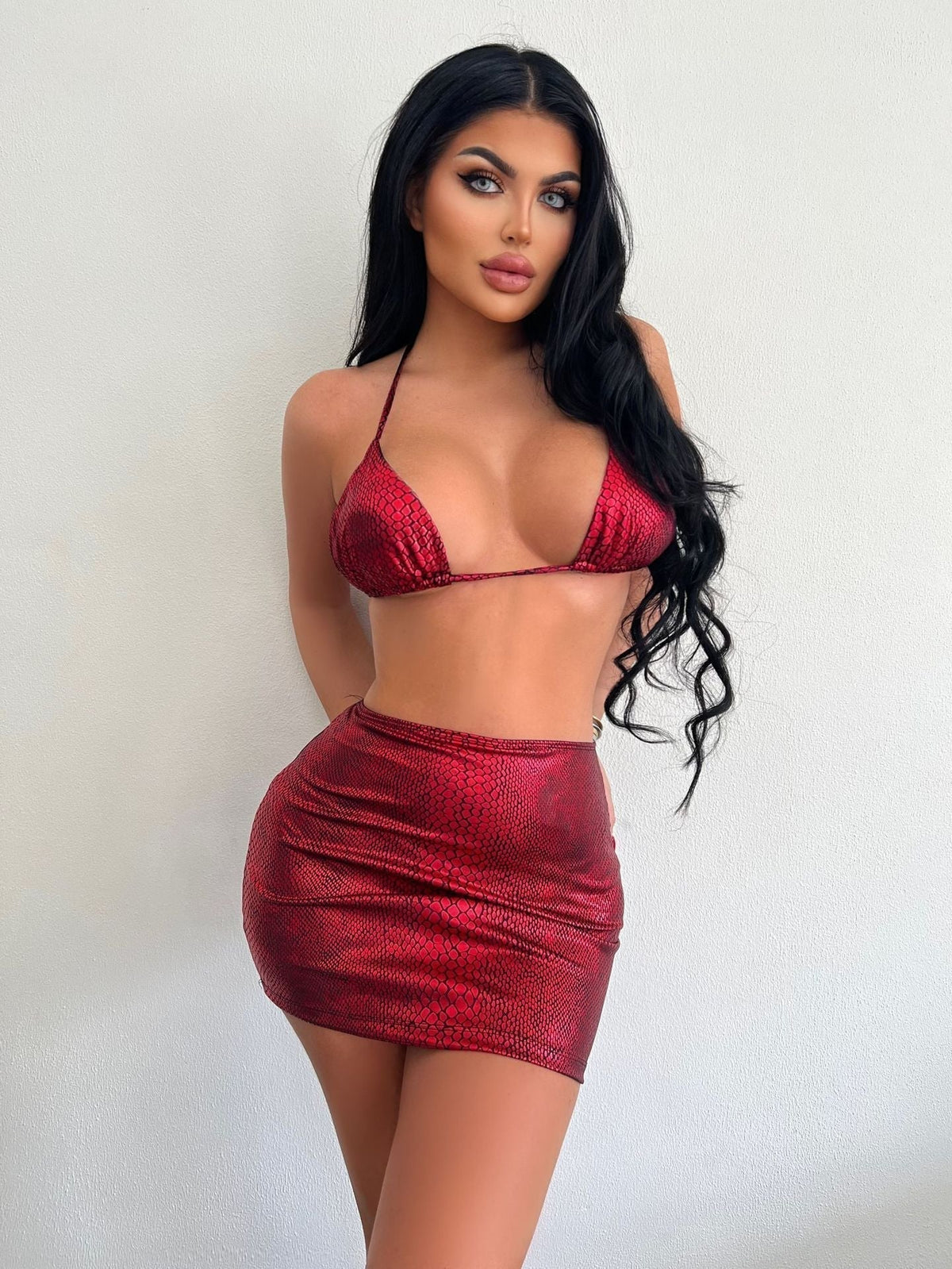 Metallic Sleeveless Two Piece Set for Women