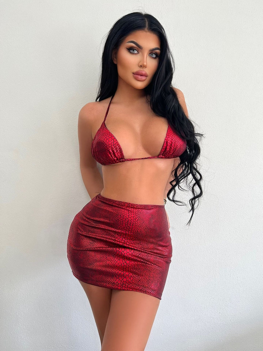 Metallic Sleeveless Two Piece Set for Women