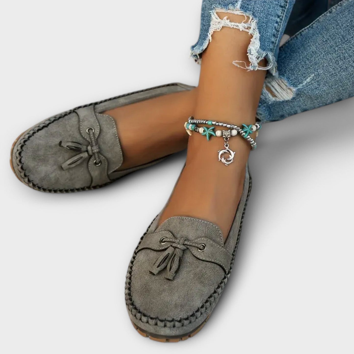 Flat Suede Tassel Loafers for Women