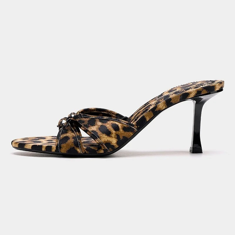 Open Toe Kitten Heel Mule Sandals for Women