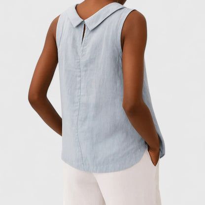 Linen Relaxed Fit Sleeveless Top for Women