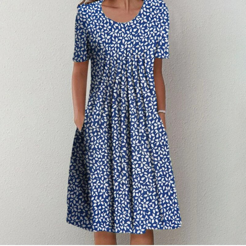Floral A-Line Flared Maxi Dress with Sleeveless for Women