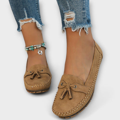 Flat Suede Tassel Loafers for Women